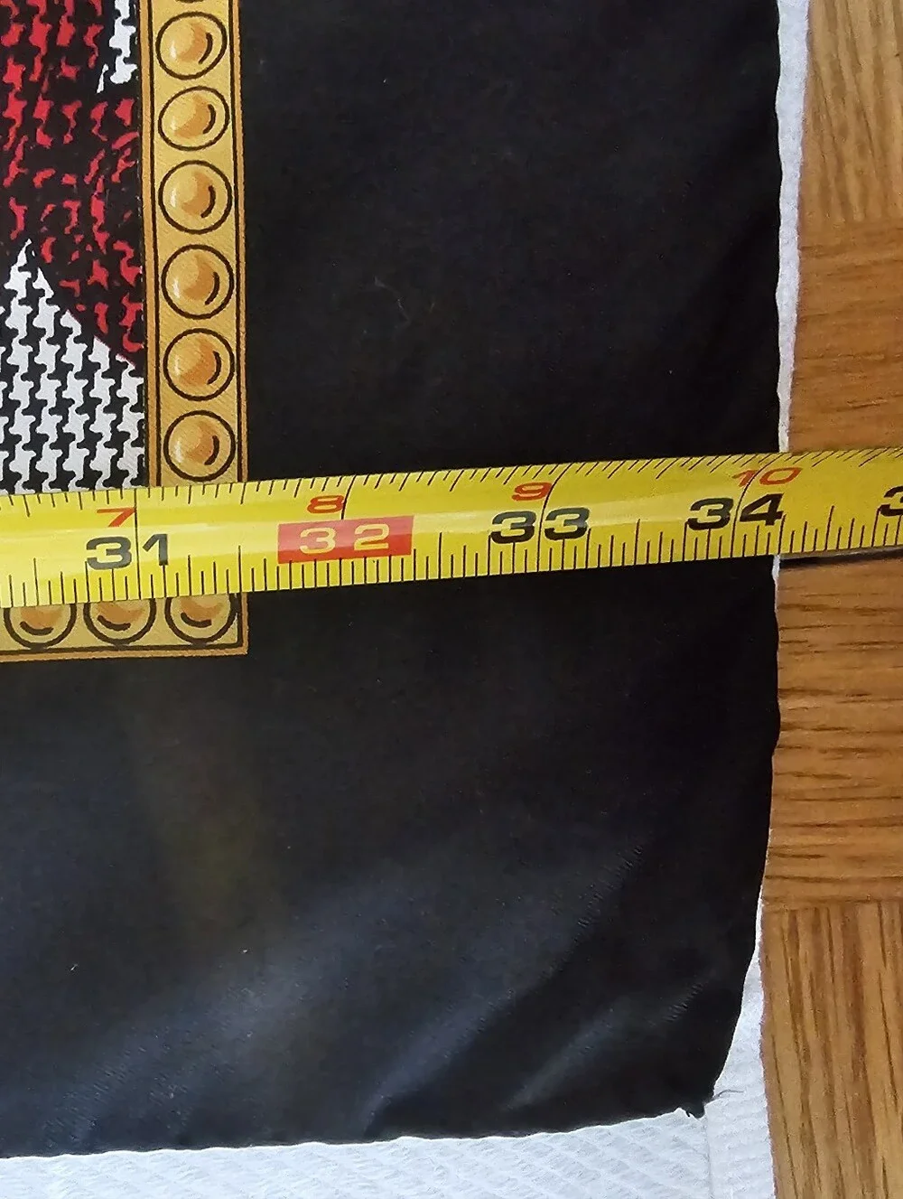 VTG 1980s Christian Dior Scarf 34x34 Houndstooth Chain Red Black White